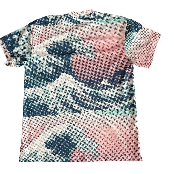 Pink Dolphin Legends At Our Craft Wave Print T-Shirt - L - Picture 5 of 5